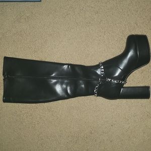 Midnight Hour Platform Knee High Boots